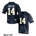 Notre Dame Fighting Irish Men's Kyle Hamilton #14 Navy Under Armour Authentic Stitched Big & Tall College NCAA Football Jersey KLX7099KB